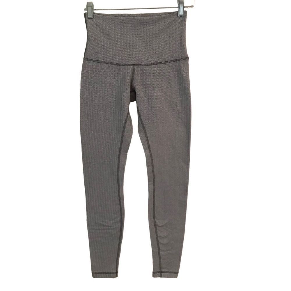 Lululemon herringbone Wunder Under high rise roll down leggings 6